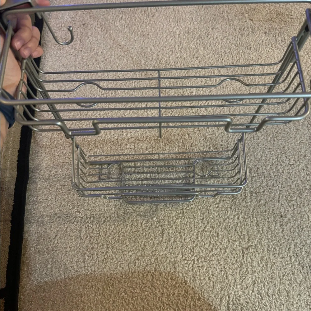 Over the Door Round Wire Shower Caddy Matte Satin